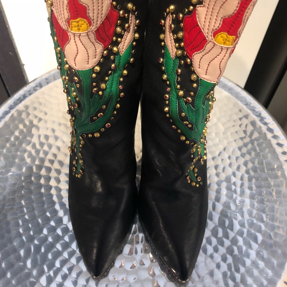 Gucci Fosca Crystal Appliqué Boots